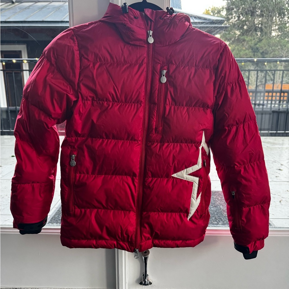 Perfect Moment Red Ski Jacket with Star Design